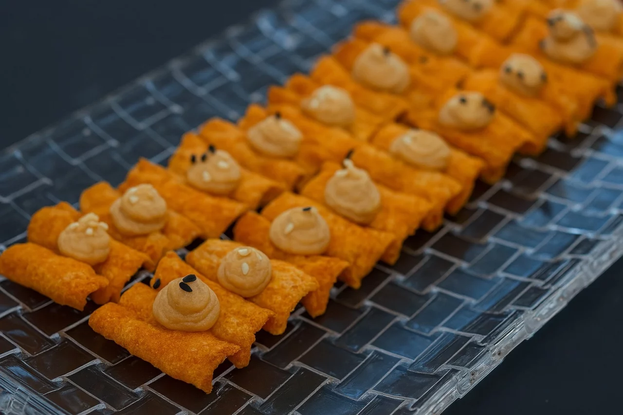 Süßkartoffelhummus auf Cracker von CSL Catering München
